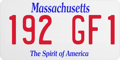MA license plate 192GF1
