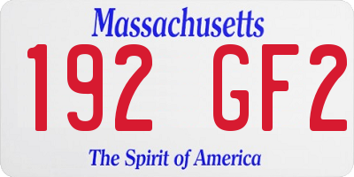 MA license plate 192GF2