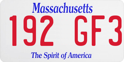 MA license plate 192GF3