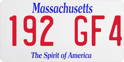 MA license plate 192GF4