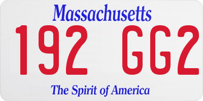 MA license plate 192GG2
