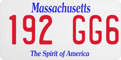 MA license plate 192GG6