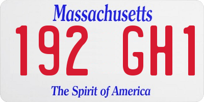 MA license plate 192GH1