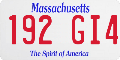 MA license plate 192GI4