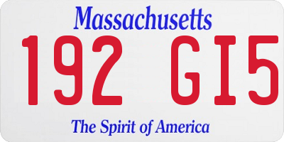MA license plate 192GI5