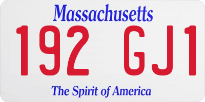 MA license plate 192GJ1