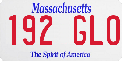 MA license plate 192GL0