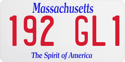 MA license plate 192GL1