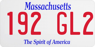 MA license plate 192GL2