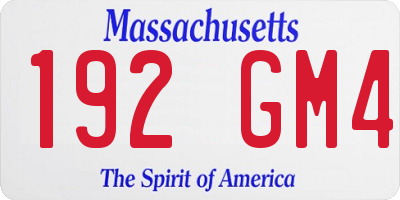 MA license plate 192GM4