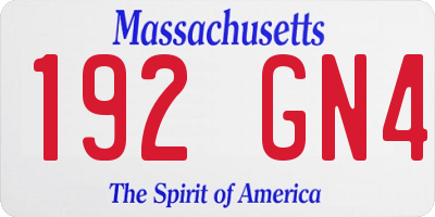 MA license plate 192GN4