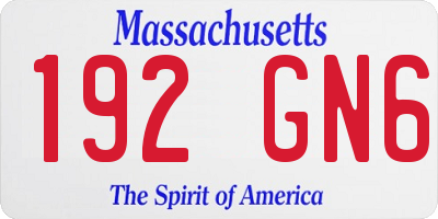 MA license plate 192GN6