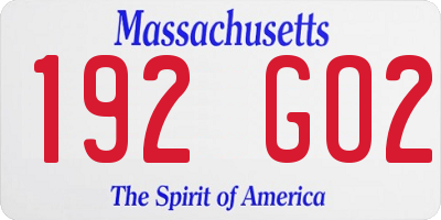 MA license plate 192GO2