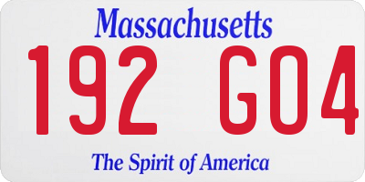 MA license plate 192GO4
