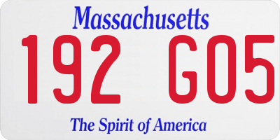 MA license plate 192GO5