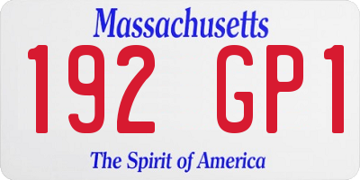 MA license plate 192GP1