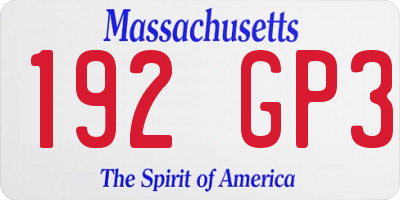 MA license plate 192GP3