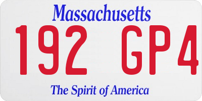 MA license plate 192GP4
