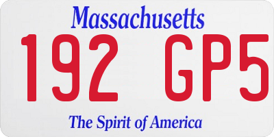 MA license plate 192GP5