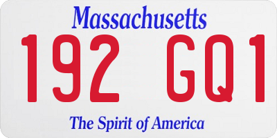 MA license plate 192GQ1