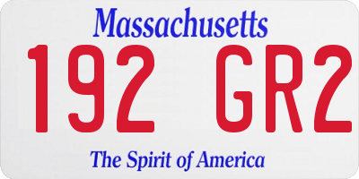 MA license plate 192GR2