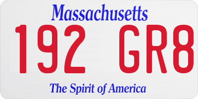 MA license plate 192GR8