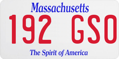 MA license plate 192GS0