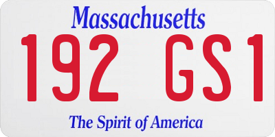 MA license plate 192GS1