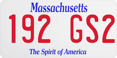 MA license plate 192GS2