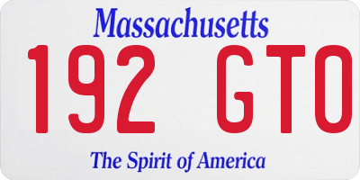 MA license plate 192GT0