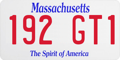 MA license plate 192GT1