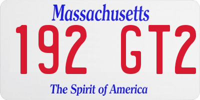 MA license plate 192GT2