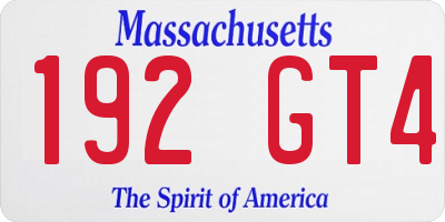 MA license plate 192GT4