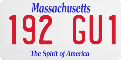 MA license plate 192GU1