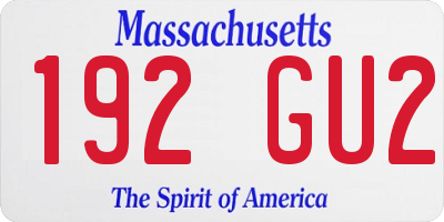 MA license plate 192GU2