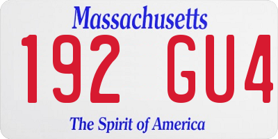 MA license plate 192GU4