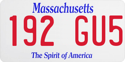 MA license plate 192GU5