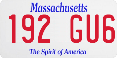 MA license plate 192GU6
