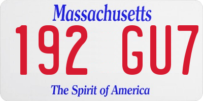 MA license plate 192GU7