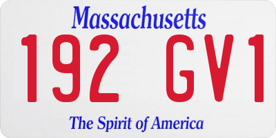 MA license plate 192GV1