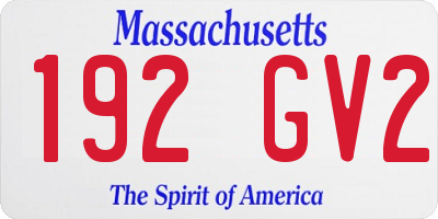 MA license plate 192GV2