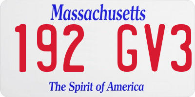 MA license plate 192GV3