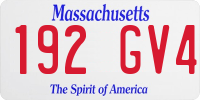 MA license plate 192GV4
