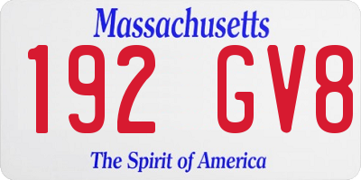 MA license plate 192GV8