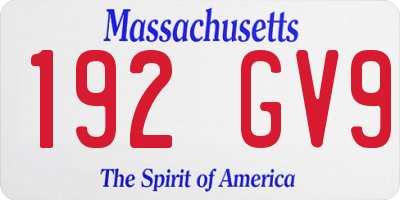 MA license plate 192GV9