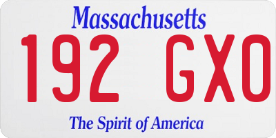 MA license plate 192GX0