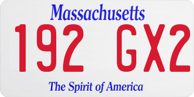 MA license plate 192GX2