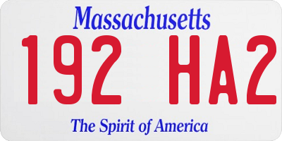 MA license plate 192HA2