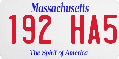 MA license plate 192HA5