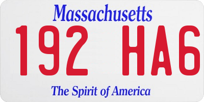 MA license plate 192HA6